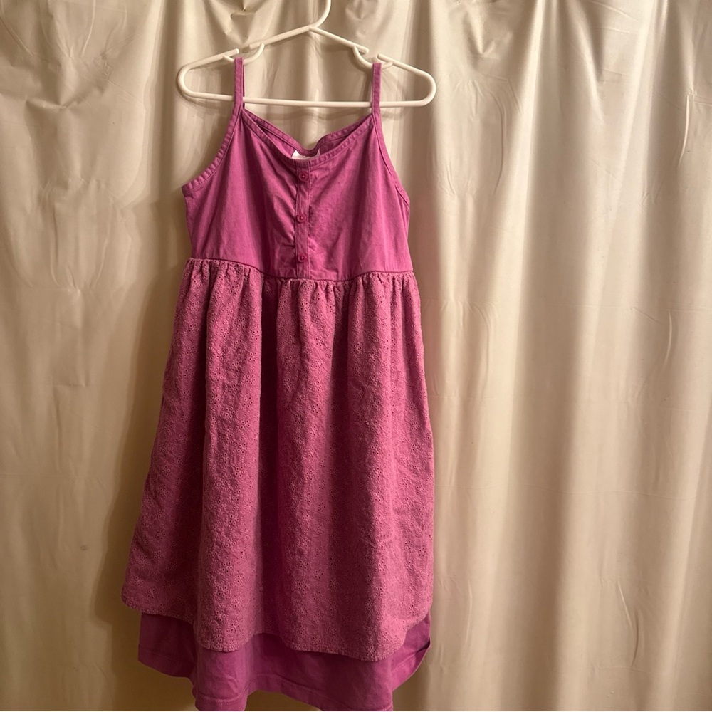 Hanna Andersson Bright Pink Layered Spaghetti-Strap Dress